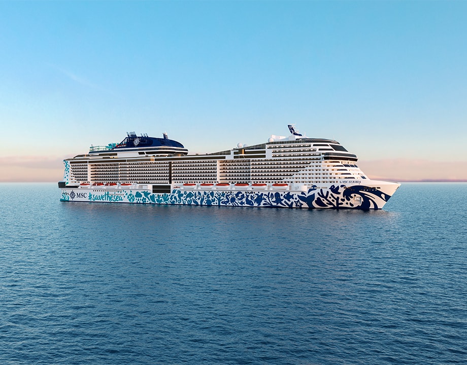 Marvel at our newest cruise ship, MSC Euribia and the beautiful artwork across its hull. 